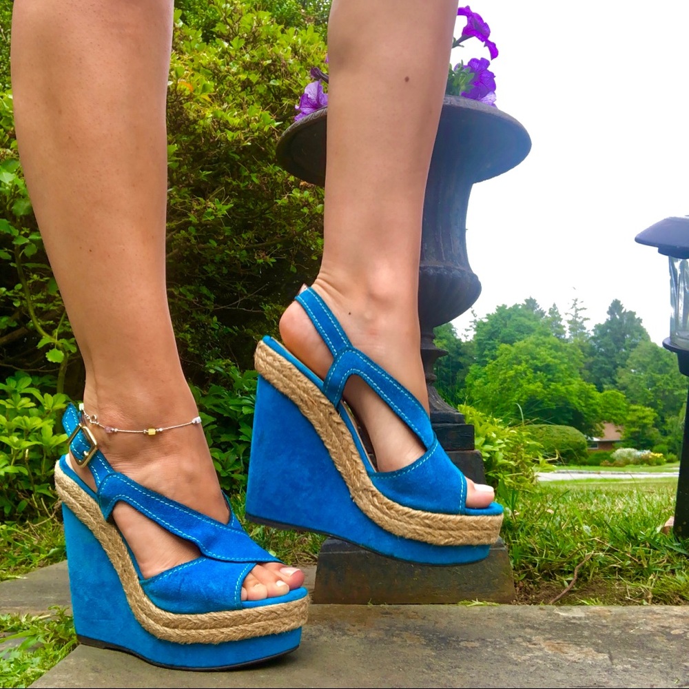 Torquoise Suede Wedges